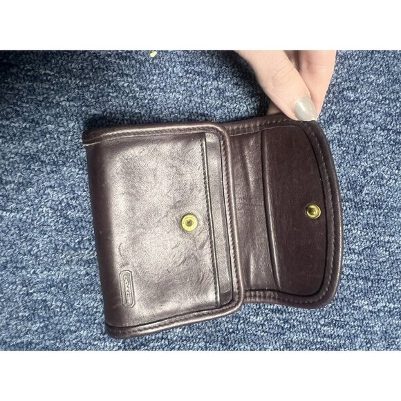 Coach Vtg Glove Tanned Mahogany Leather Multifunction Coin Purse Wallet WOW - Picture 7 of 11